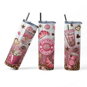 20oz Insulated Tumbler, Cafecito y Chisme, Spanish, Cute